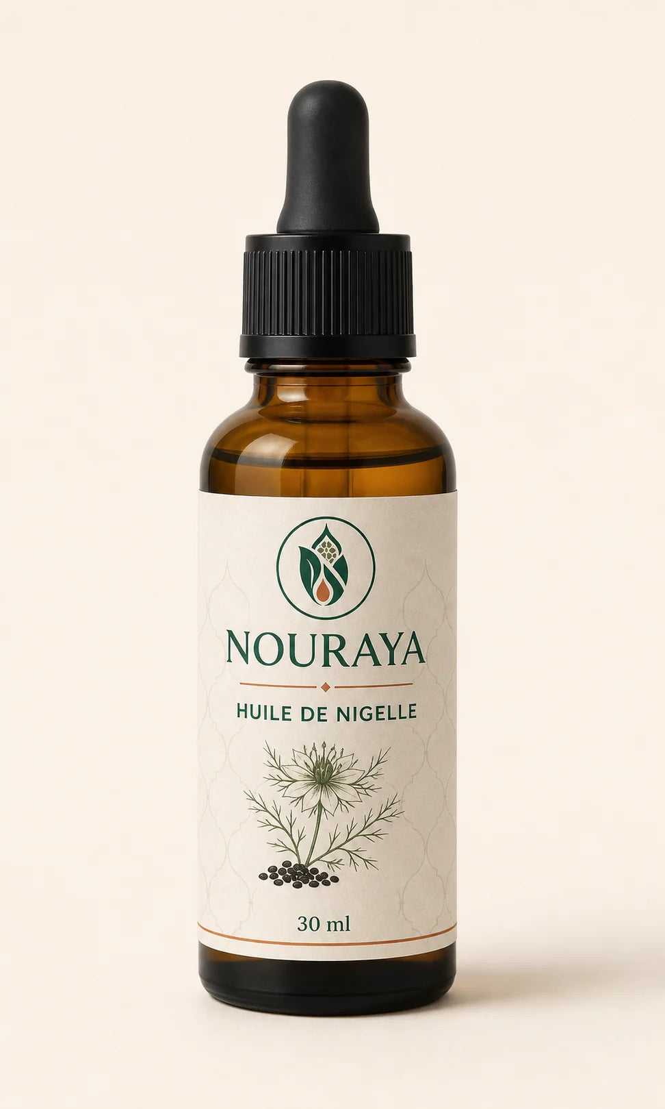 Flacon d’huile de nigelle NOURAYA 30 ml avec pipette doseuse